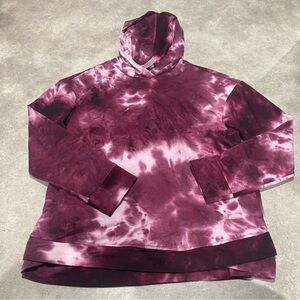 Women’s RBX Tie-Dye Hooded Top in Maroon and White Sz Large